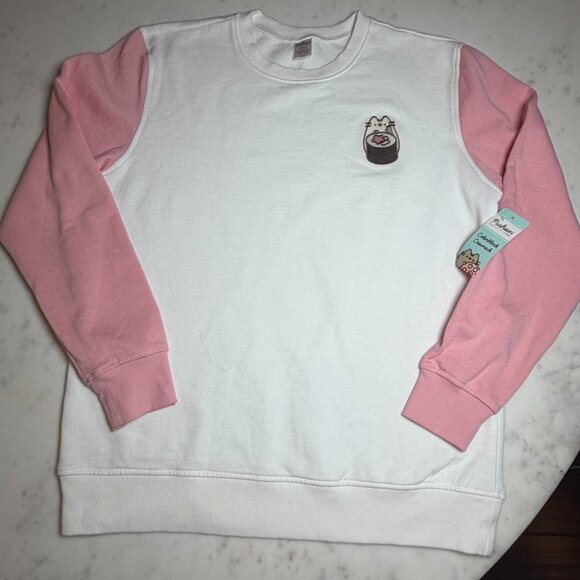 Pusheen Tops - Pusheen‎ Box Exclusive Colorblock Crewneck Sweatshirt Pink White Medium NWT